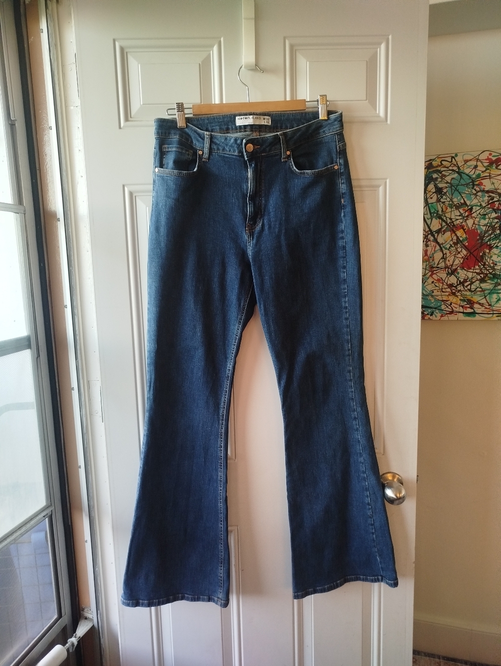 Dark Blue Flare Jeans - Timeless Women's Wide Leg
